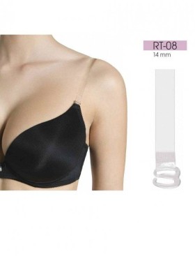 Бретельки силиконовые Julimex RT-08 14мм с пластиковым крючком, Цвет: прозрачный, Размеры: UN, изображение 3