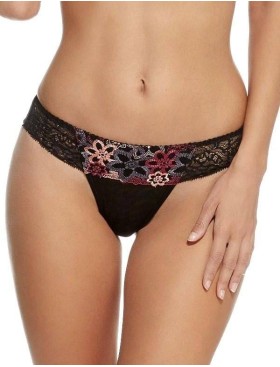 Трусы бразилиана Kris Line BEAUTY FLOWER stringshorts, Цвет: черный, Размеры: M