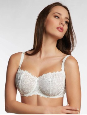 Кружевной бюстгальтер балконет Kris Line BETTY halfcupsoft молочный, Цвет: молочный, Размеры: 75D, изображение 3