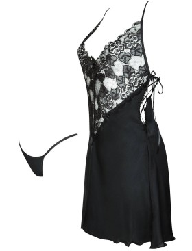 Соблазнительная сорочка Beauty Night LESLIE CHEMISE, Цвет: черный, Размеры: S/M, изображение 4