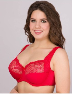 Бюстгальтер мягкий с подкроем Elli 1012 красный, Цвет: красный, Размеры: 100D, изображение 7