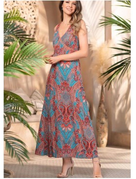 Длинное платье из вискозы Mia-Amore ATHENA 1644 терракотовый, Цвет: терракотовый, Размеры: XS