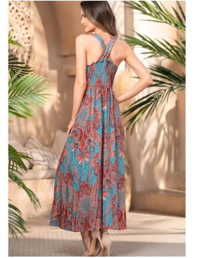 Длинное платье из вискозы Mia-Amore ATHENA 1644 терракотовый, Цвет: терракотовый, Размеры: XS, изображение 2