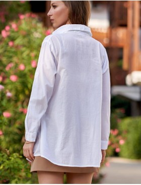 Хлопковая рубашка с длинным рукавом Mia-Amore CALIFORNIA 1355, Цвет: белый, Размеры: L, изображение 3