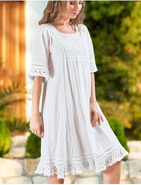 Платье свободного кроя хлопок Mia-Amore CALIFORNIA 1586, Цвет: белый, Размеры: L