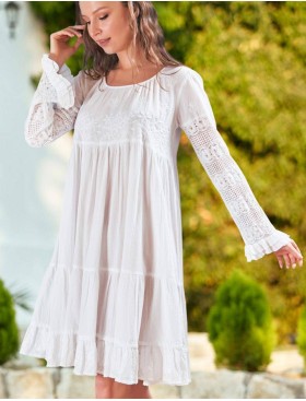 Платье с длинным рукавом хлопок Mia-Amore ARGENTINA 1587, Цвет: белый, Размеры: S