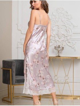 Длинная шелковая сорочка Mia-Amore SELINE 3711, Цвет: сиреневый, Размеры: L, изображение 2