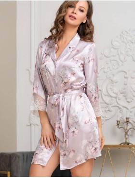 Шелковая рубашка с поясом Mia-Amore SELINE 3717, Цвет: сиреневый, Размеры: L, изображение 3