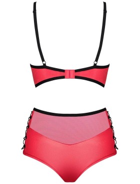 Сексуальный комплект Obsessive LEATHERIA SET красный, Цвет: красный, Размеры: S/M, изображение 4
