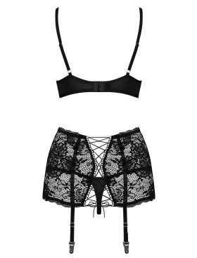 Сексуальный комплект с поясом Obsessive PEONESIA SET, Цвет: черный, Размеры: L/XL, изображение 4