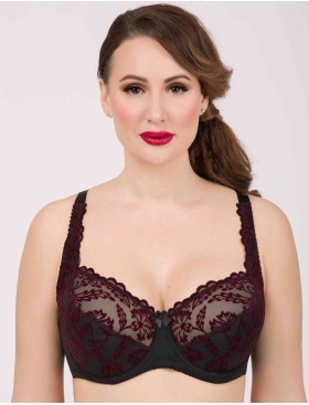 Бюстгальтер полумягкий с флок напылением Simona M 900 бархат бордо, Цвет: бархат бордо, Размеры: 75H, изображение 8