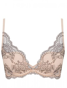 Бюстгальтер планж со съемным пуш-ап Esotiq RHONDA 38773 бежевый с черным, Цвет: бежевый с черным, Размеры: 85B, изображение 3