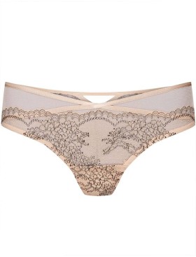 Кружевные трусы стринги Esotiq RHONDA 38774 бежевый с черным, Цвет: бежевый с черным, Размеры: M, изображение 3