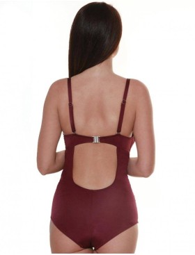 Закрытый купальник с уплотненной чашкой Jolidon LUXOR JF70, Цвет: бордовый, Размеры: 85E, изображение 2