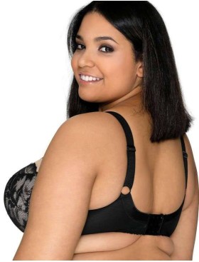 Бюстгальтер балконет MAT OLIVIA M-3108-22, Цвет: черный с бежевым, Размеры: 75C, изображение 2