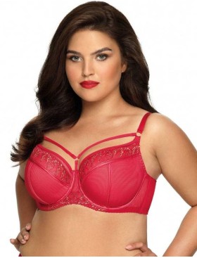 Бюстгальтер полумягкий со стрэпами Novika MARGOT N02 PU, Цвет: красный, Размеры: 65I, изображение 3