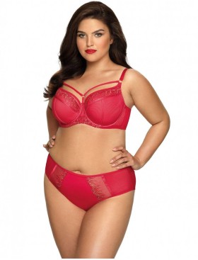 Бюстгальтер полумягкий со стрэпами Novika MARGOT N02 PU, Цвет: красный, Размеры: 65I, изображение 5