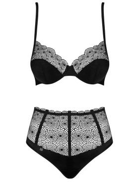 Сексуальный комплект Obsessive SHARLOTTE SET, Цвет: черный, Размеры: L/XL, изображение 3