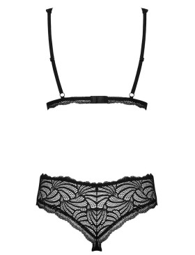 Кружевной комплект Obsessive SWEETIA SET, Цвет: черный, Размеры: L/XL, изображение 4