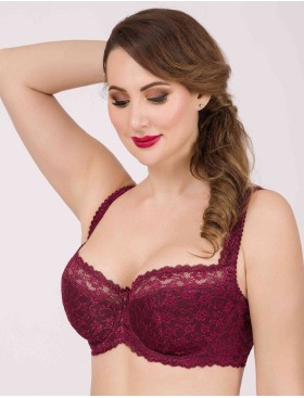 Бюстгальтер балконет Simona M 608 бордо, Цвет: бордо, Размеры: 90B, изображение 4