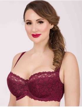 Бюстгальтер балконет Simona M 608 бордо, Цвет: бордо, Размеры: 90B, изображение 3