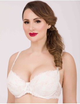 Бюстгальтер балконет пуш-ап биколор Simona M 870 молоко-роза, Цвет: молоко-роза, Размеры: 90D, изображение 5