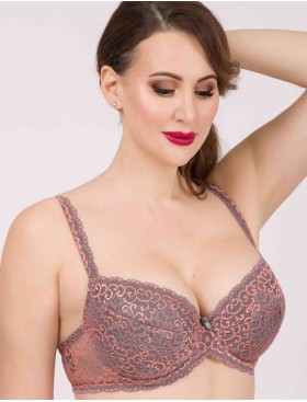 Бюстгальтер балконет пуш-ап биколор Simona M 870 акула, Цвет: акула, Размеры: 90D, изображение 5