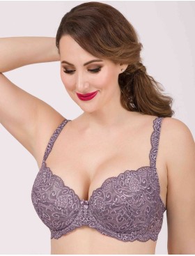 Бюстгальтер балконет пуш-ап биколор Simona M 870 серо-туман, Цвет: серо-туман, Размеры: 80C, изображение 5