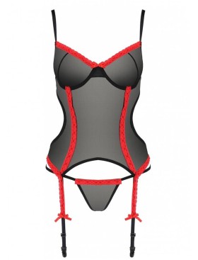 Мягкий корсет с пажами + стринги Avanua DURU CORSET, Цвет: черный, Размеры: 2XL/3XL, изображение 3