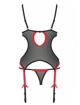 Мягкий корсет с пажами + стринги Avanua DURU CORSET, Цвет: черный, Размеры: 2XL/3XL, изображение 4