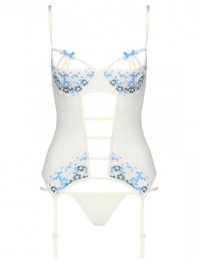 Мягкий корсет с пажами + стринги Avanua EMMA CORSET, Цвет: экрю, Размеры: S/M, изображение 3