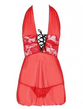 Красная сорочка + стринги Avanua FREYA CHEMISE, Цвет: красный, Размеры: S/M, изображение 3