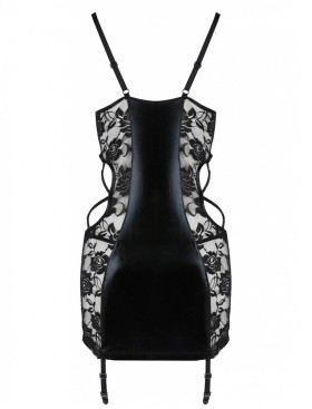 Сексуальная сорочка с пажами + стринги Avanua HESSA CHEMISE, Цвет: черный, Размеры: L/XL, изображение 4