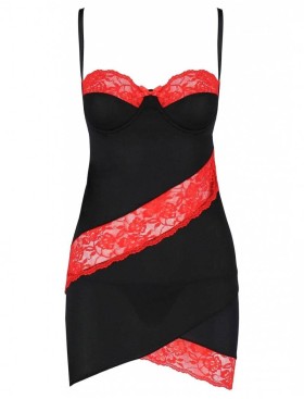 Соблазнительная сорочка + стринги Avanua ODINA CHEMISE, Цвет: черный, Размеры: S/M, изображение 3