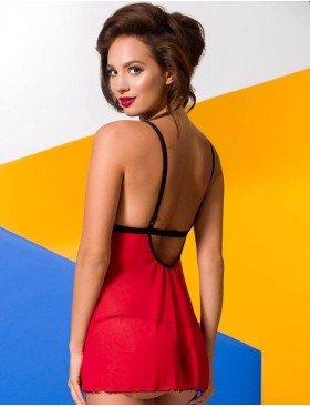 Соблазнительная сорочка бэби-долл + стринги Avanua SALOME CHEMISE, Цвет: красный, Размеры: S/M, изображение 2