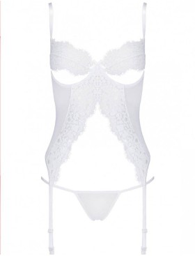 Эффектный корсет + стринги Avanua SILENTIA CORSET, Цвет: белый, Размеры: L/XL, изображение 3