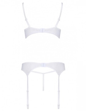 Сексуальный комплект с поясом для чулок Avanua SILENTIA SET, Цвет: белый, Размеры: 2XL/3XL, изображение 4