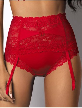 Кружевной пояс для чулок MAT CARMELA P-053-3 красный, Цвет: красный, Размеры: L