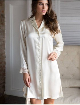 Шелковая рубашка Mia-Mia KRISTY 15114 экрю, Цвет: экрю, Размеры: M