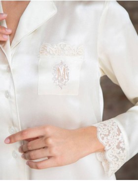 Шелковая рубашка Mia-Mia KRISTY 15114 экрю, Цвет: экрю, Размеры: M, изображение 4