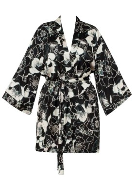 Атласный халат-кимоно Nipplex FILIPA, Цвет: чёрно-бежевый, Размеры: M, изображение 3