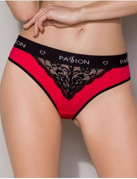 Хлопковые трусики-слип Passion PS001 PANTIES RED-BLACK, Цвет: черно-красный, Размеры: S