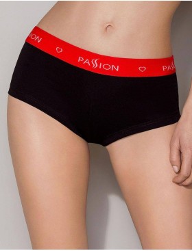 Хлопковые трусики-шорты Passion PS003 PANTIES BLACK, Цвет: черный, Размеры: S