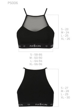 Хлопковый топ Passion PS006 TOP BLACK, Цвет: черный, Размеры: S, изображение 4