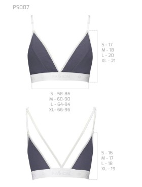 Хлопковый топ-триангул без косточек Passion PS007 TOP DARK GREY, Цвет: серый, Размеры: S, изображение 4