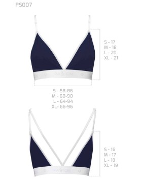 Хлопковый топ-триангул без косточек Passion PS007 TOP NAVY BLUE, Цвет: синий, Размеры: S, изображение 3