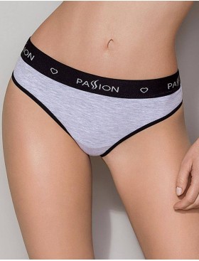 Хлопковые трусики-бразилиана Passion PS008 PANTIES GREY, Цвет: серый, Размеры: S
