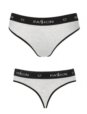 Хлопковые трусики-бразилиана Passion PS008 PANTIES GREY, Цвет: серый, Размеры: S, изображение 3