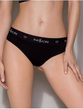 Хлопковые трусики-бразилиана Passion PS009 PANTIES BLACK, Цвет: черный, Размеры: S