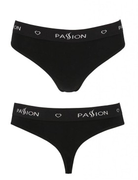 Хлопковые трусики-бразилиана Passion PS009 PANTIES BLACK, Цвет: черный, Размеры: S, изображение 3